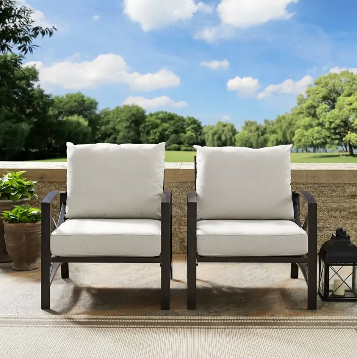 Clarion Set of 2 Outdoor Chairs - Oatmeal