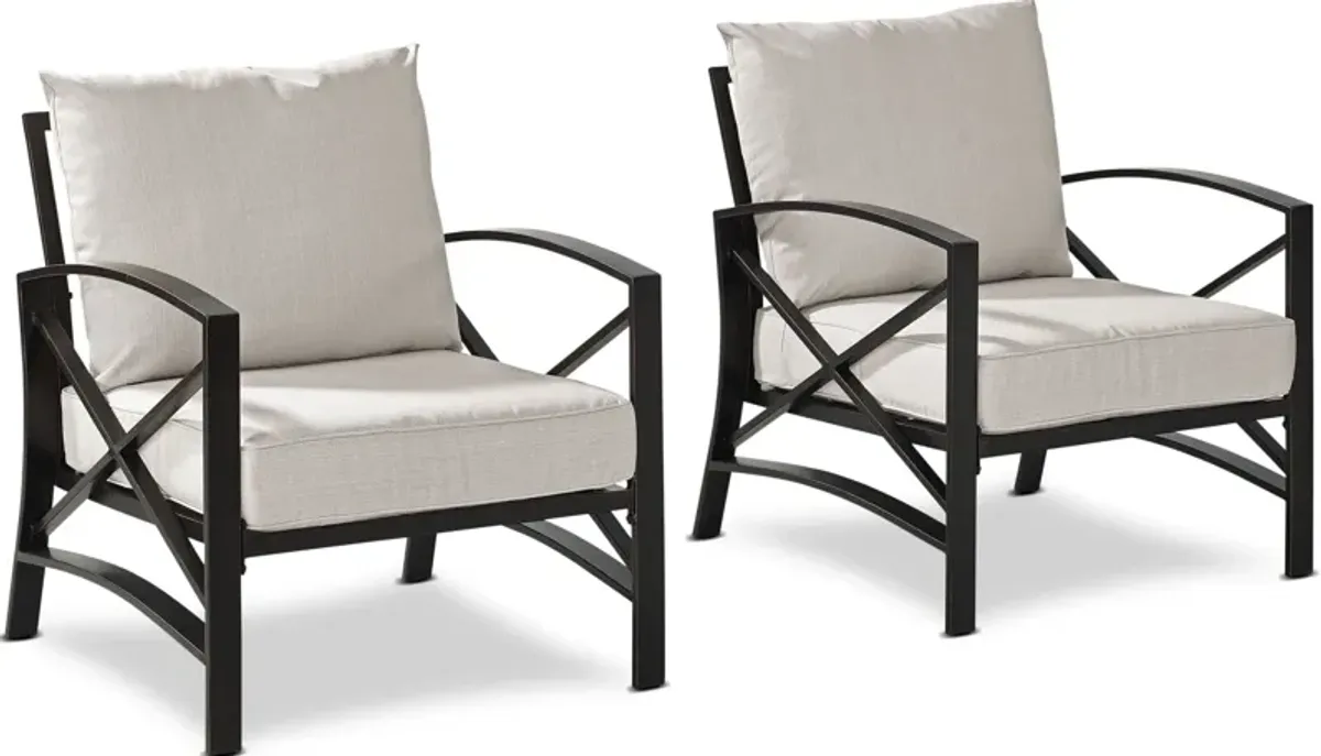 Clarion Set of 2 Outdoor Chairs - Oatmeal