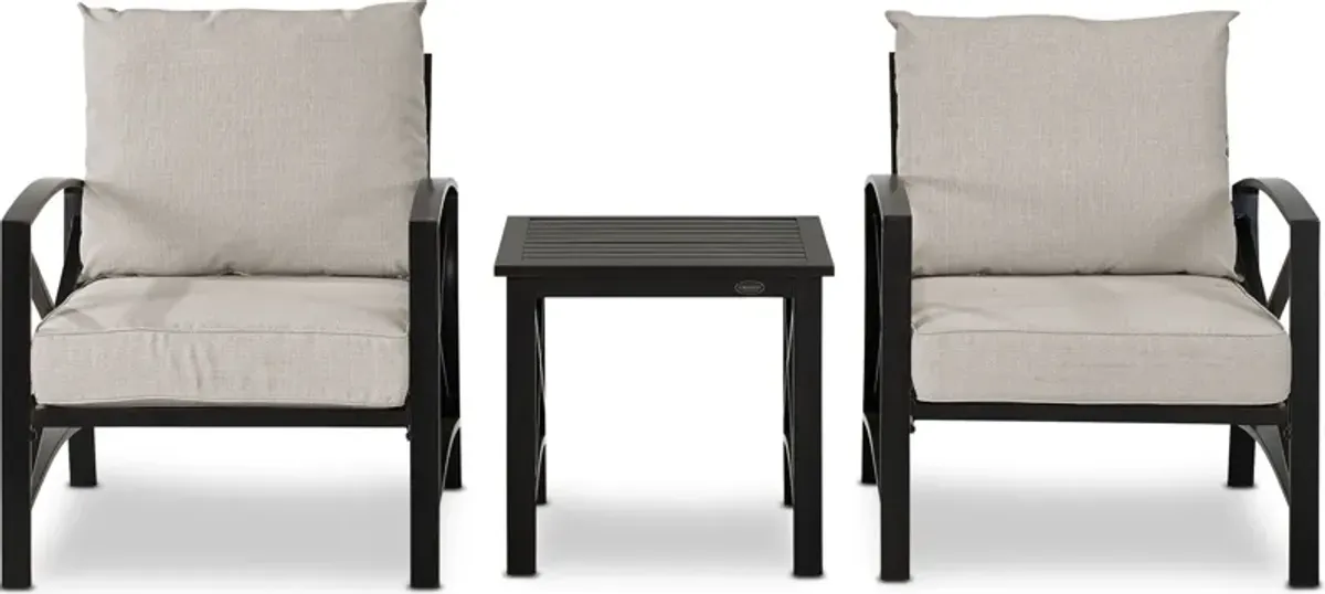 Clarion Set of 2 Outdoor Chairs and End Table - Oatmeal