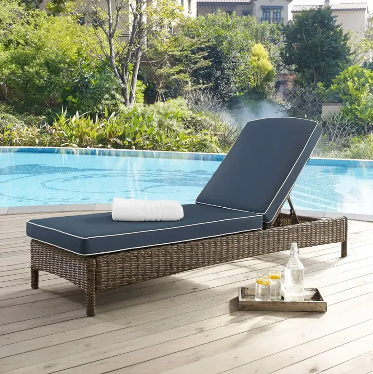 Destin Outdoor Chaise Lounge - Blue