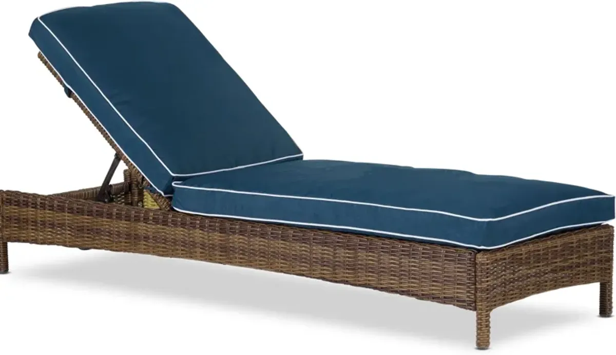 Destin Outdoor Chaise Lounge - Blue