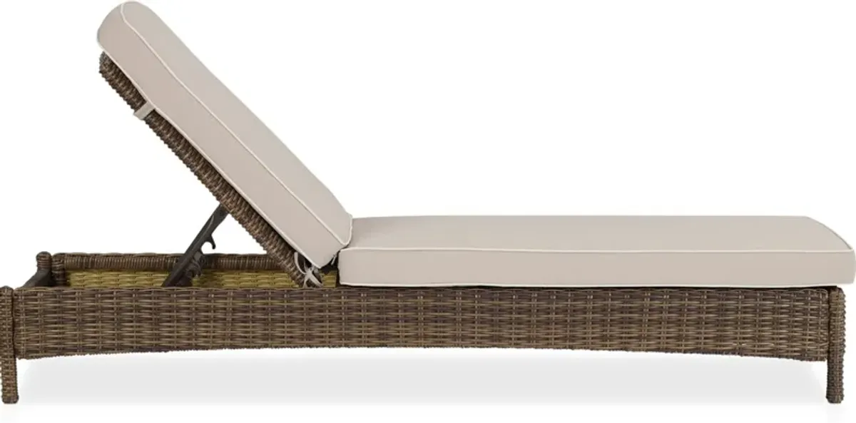 Destin Outdoor Chaise Lounge - Brown