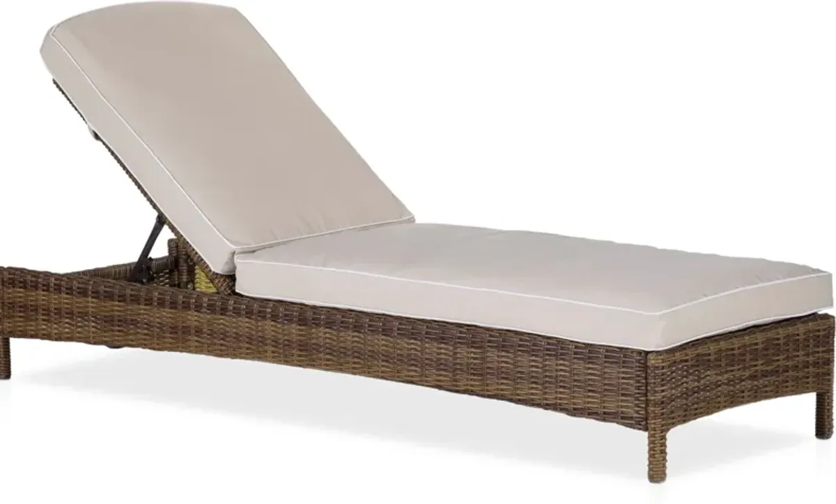 Destin Outdoor Chaise Lounge - Brown