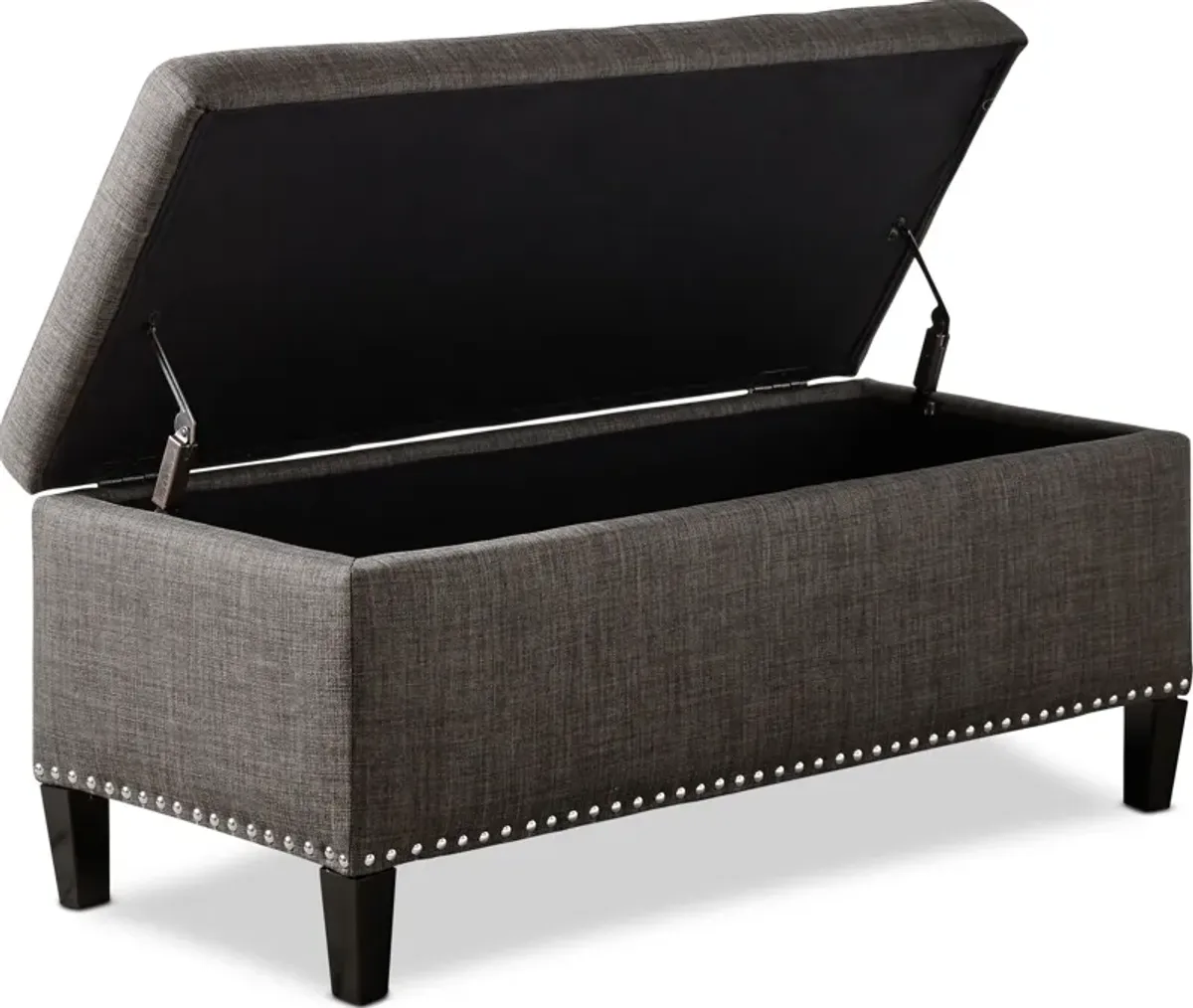 Eleanor Upholstered Storage Bench - Charcoal