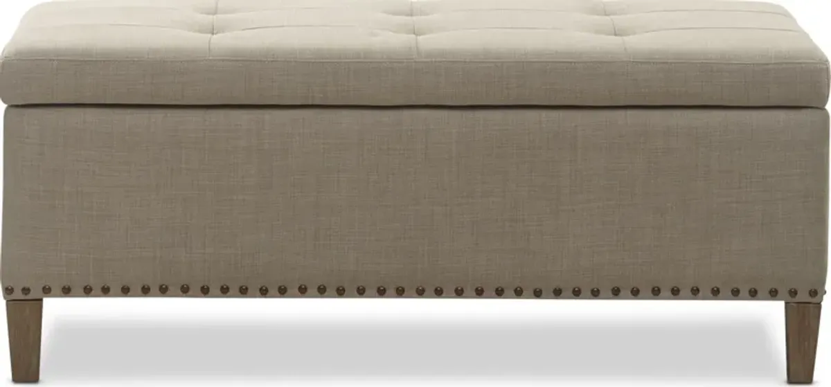 Eleanor Upholstered Storage Bench - Natural