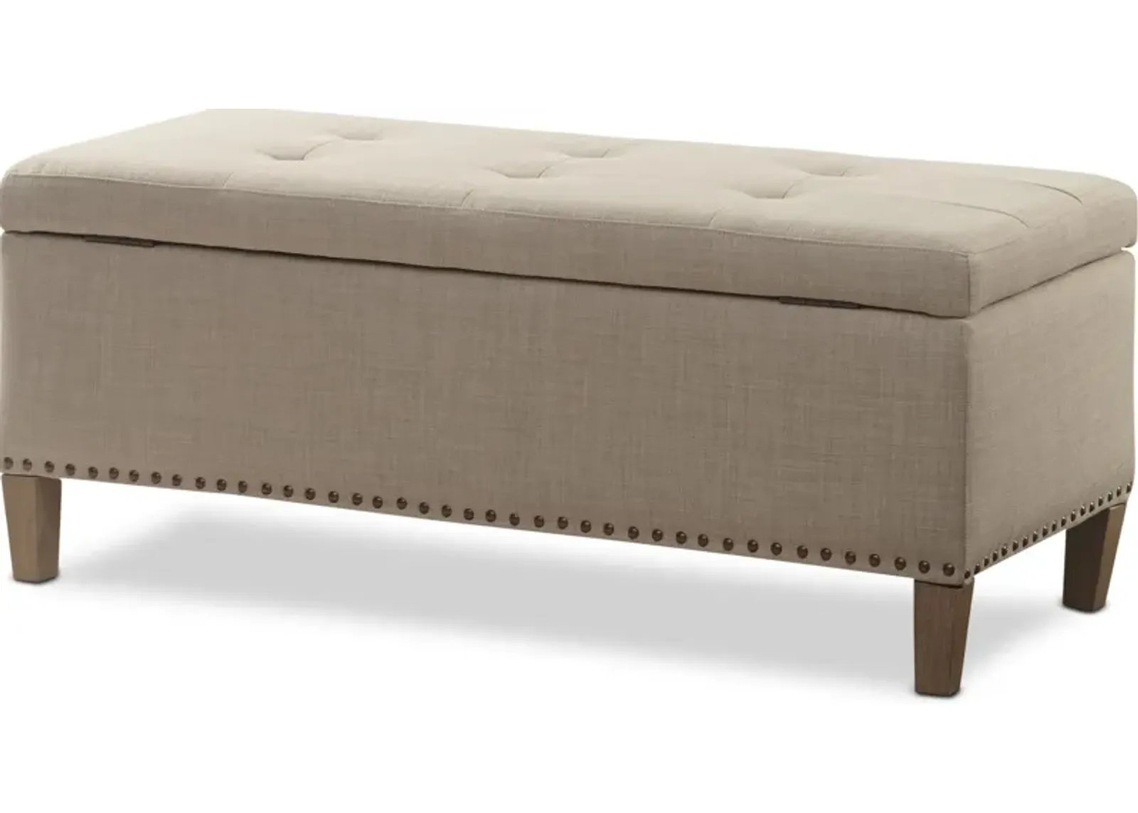 Eleanor Upholstered Storage Bench - Natural