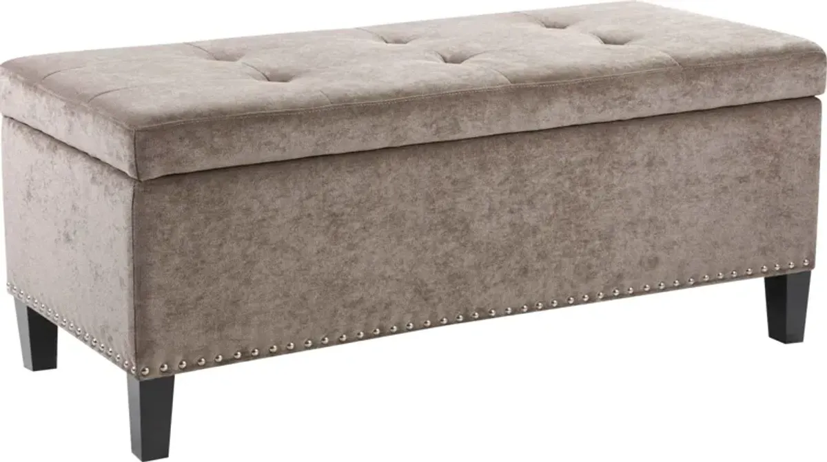 Eleanor Upholstered Storage Bench - Taupe