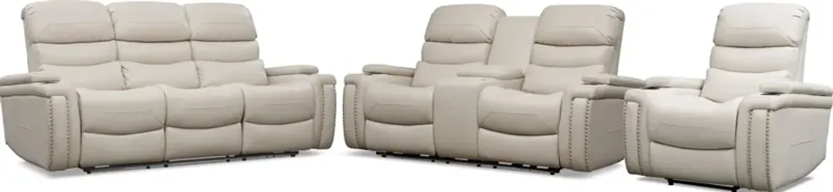 Jackson Triple-Power Reclining Sofa, Loveseat, and Recliner - Ivory