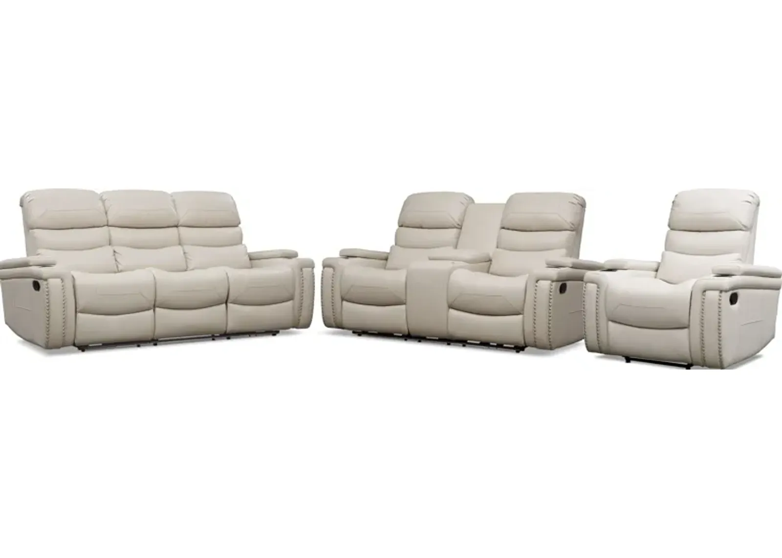 Jackson Manual Reclining Sofa, Loveseat, and Recliner - Ivory