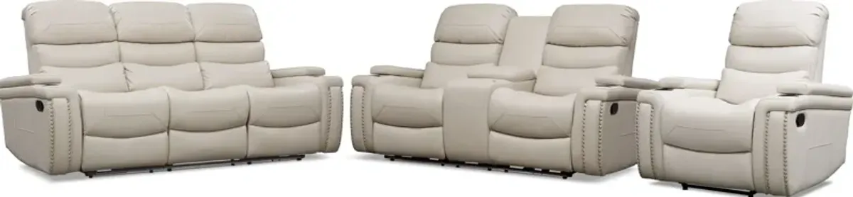 Jackson Manual Reclining Sofa, Loveseat, and Recliner - Ivory