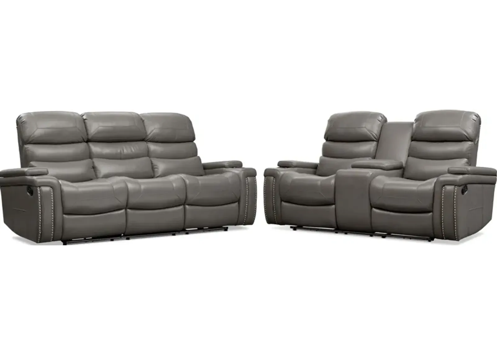 Jackson Manual Reclining Sofa and Loveseat Set - Gray