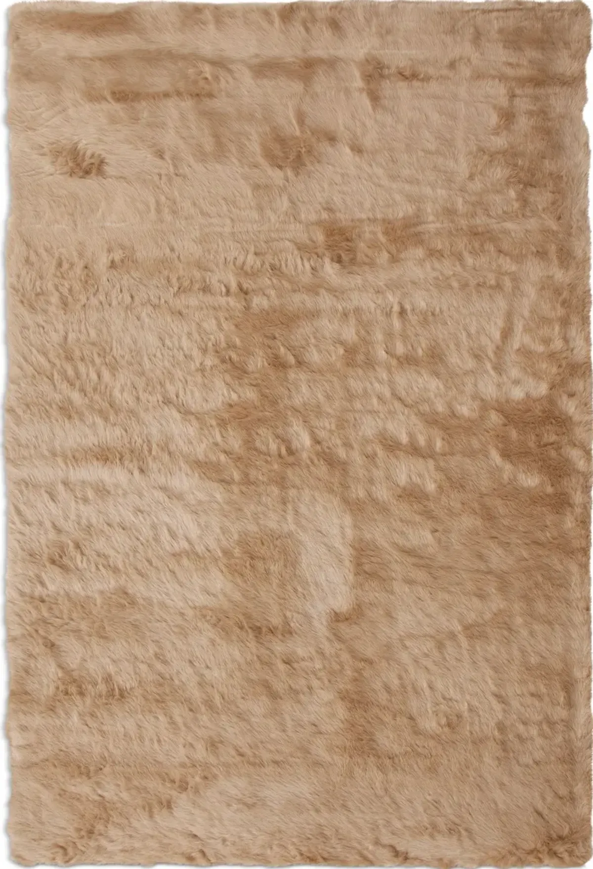 Faux  Mink Fur 8' x 10' Area Rug - Tan