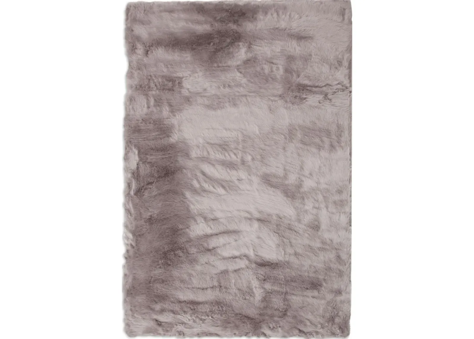 Faux Mink Fur 5' x 8' Area Rug - Silver