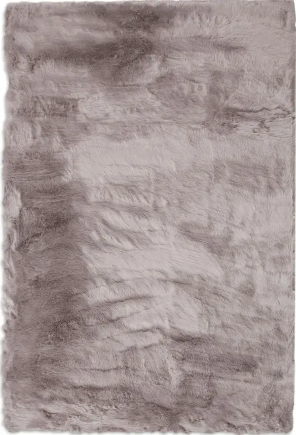 Faux Mink Fur 5' x 8' Area Rug - Silver