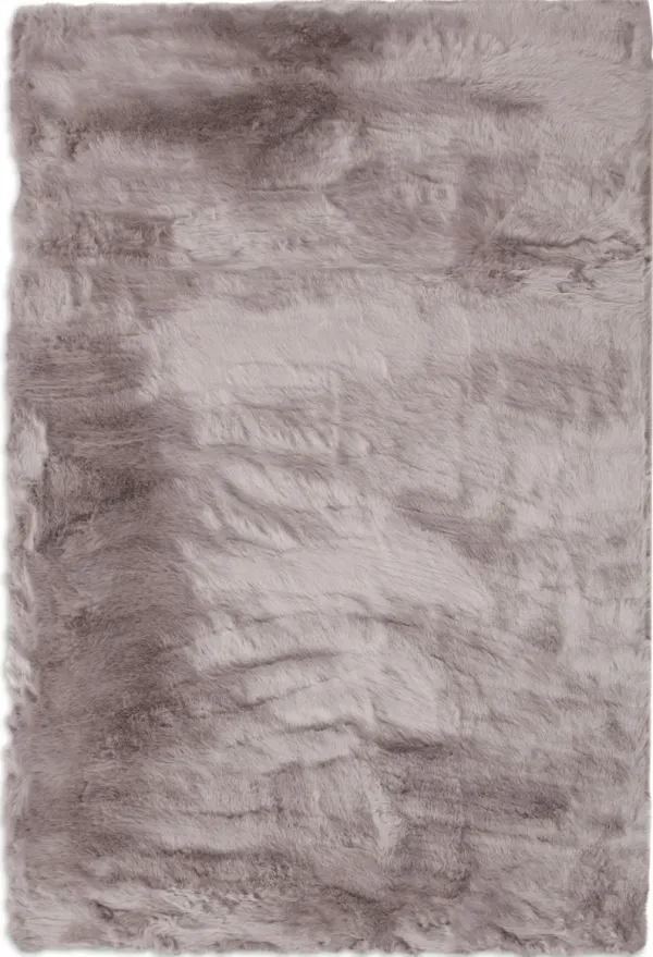 Faux Mink Fur 8' x 10' Area Rug - Silver