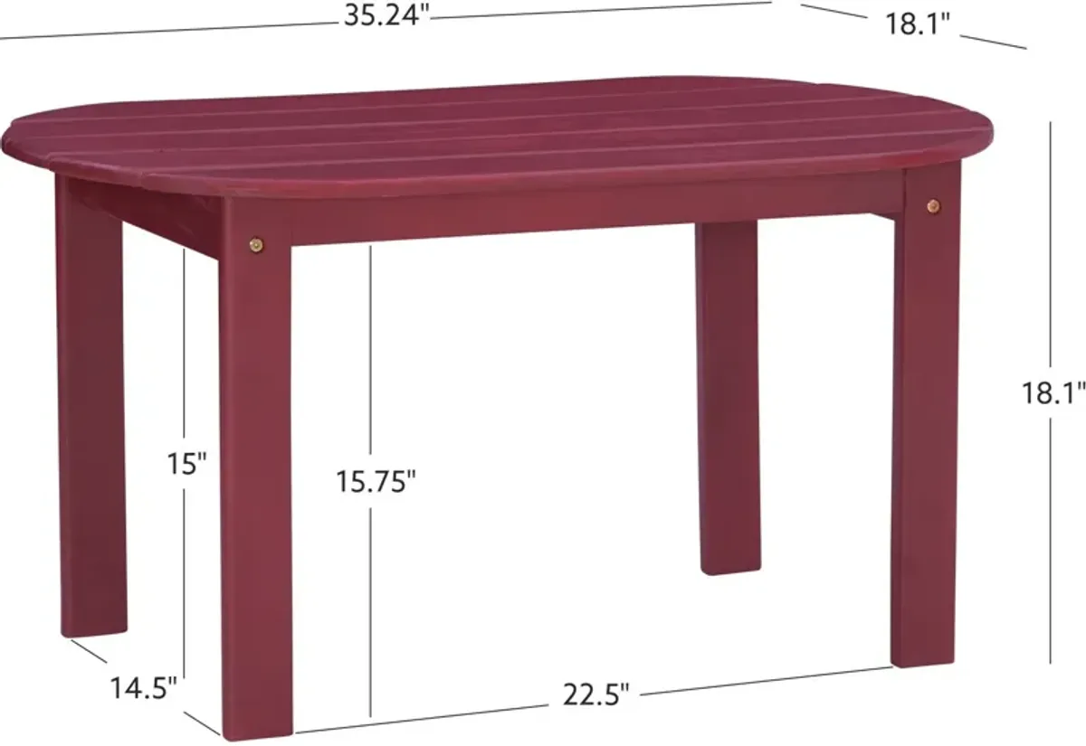 Hampton Beach Outdoor Coffee Table - Red