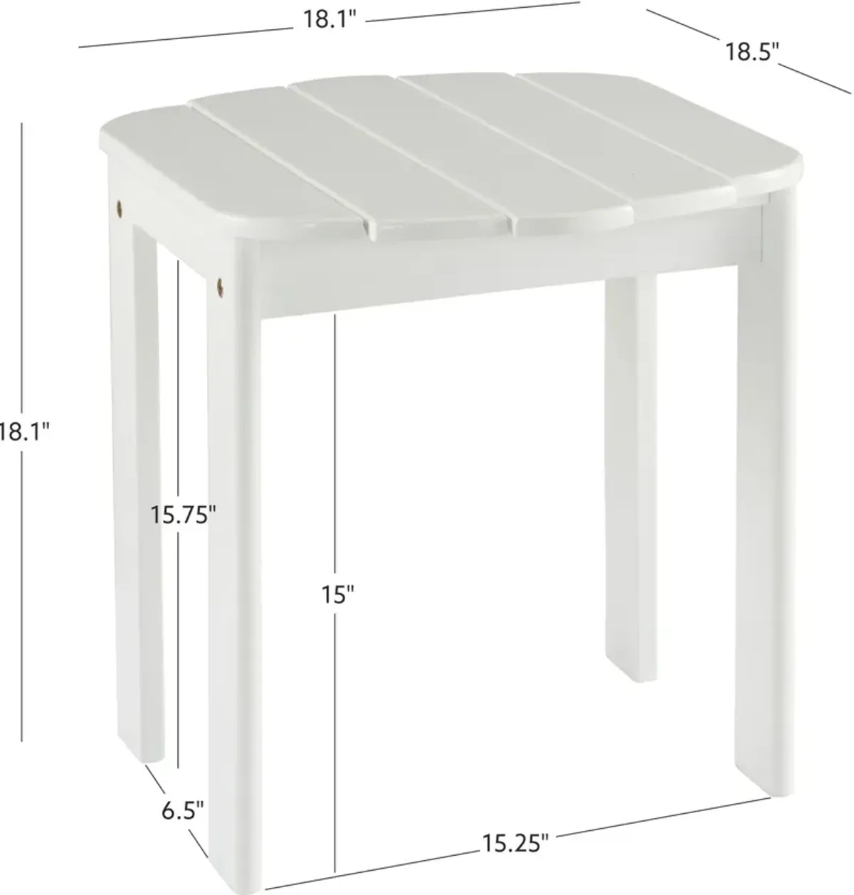 Hampton Beach Outdoor End Table - White