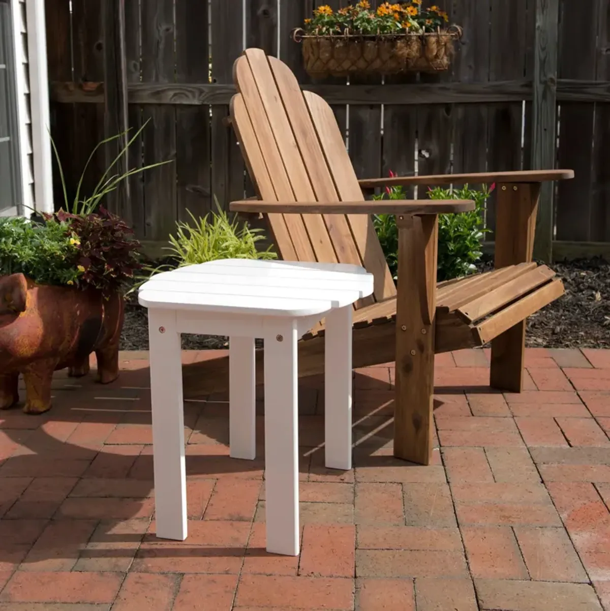 Hampton Beach Outdoor End Table - White