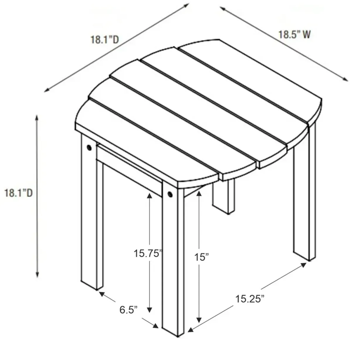 Hampton Beach Outdoor End Table - White