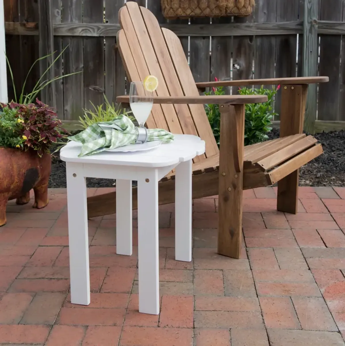 Hampton Beach Outdoor End Table - White