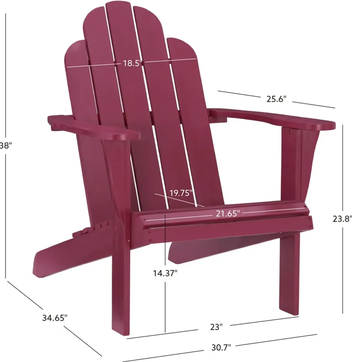 Hampton Beach Outdoor Adirondack Chair - Red