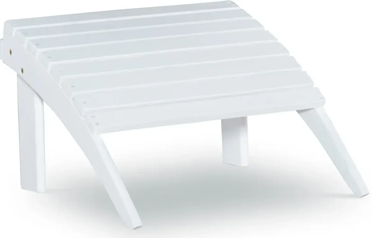 Hampton Beach Outdoor Adirondack Ottoman - White