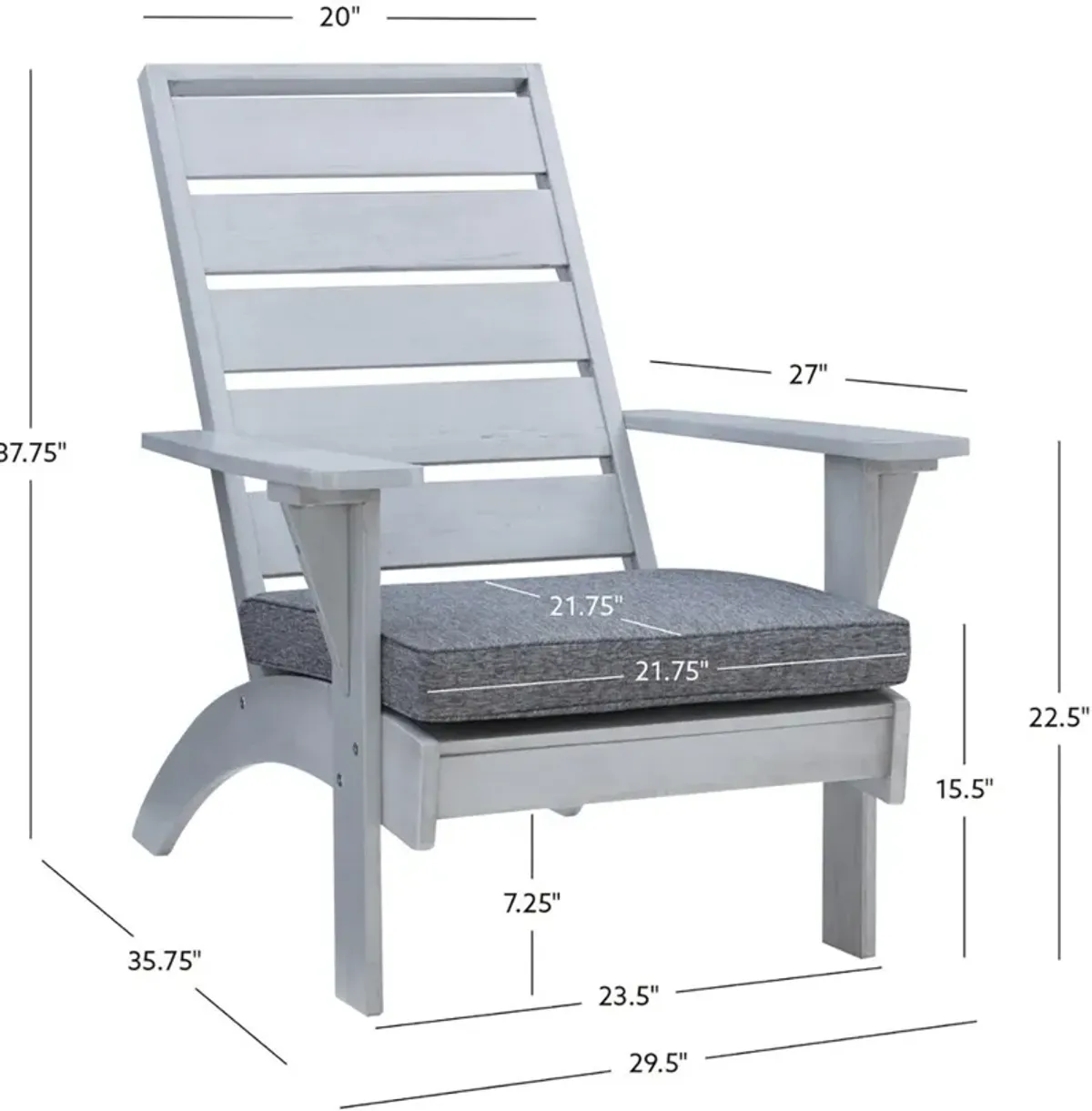 Hampton Beach Outdoor Chair - Gray