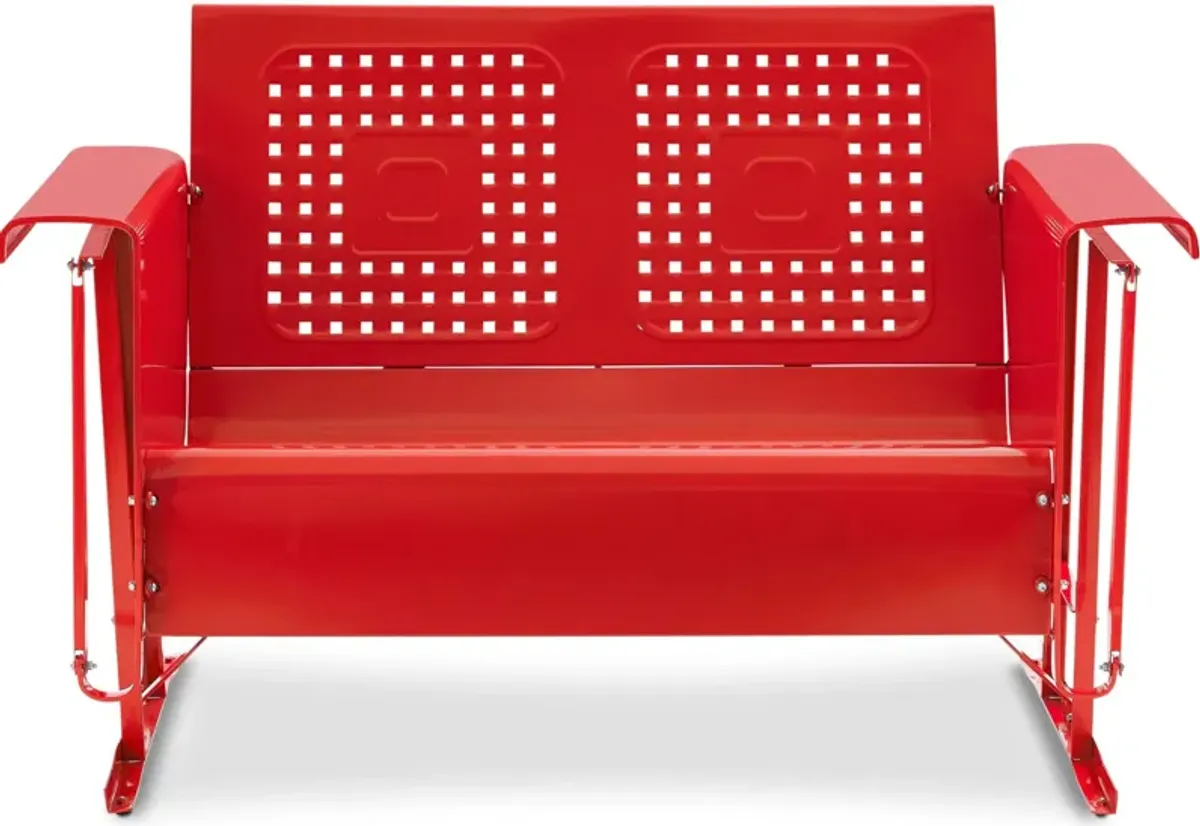 Foster Outdoor Loveseat Glider - Red