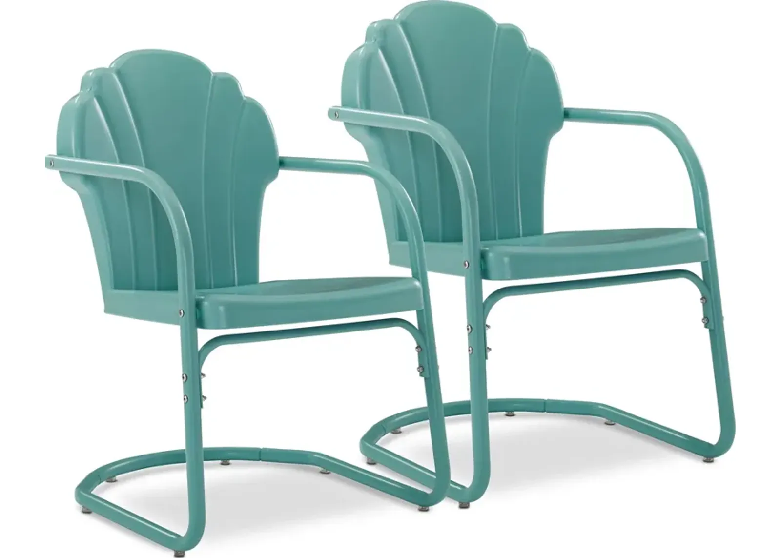 Petal Retro Set of 2 Outdoor Chairs - Blue