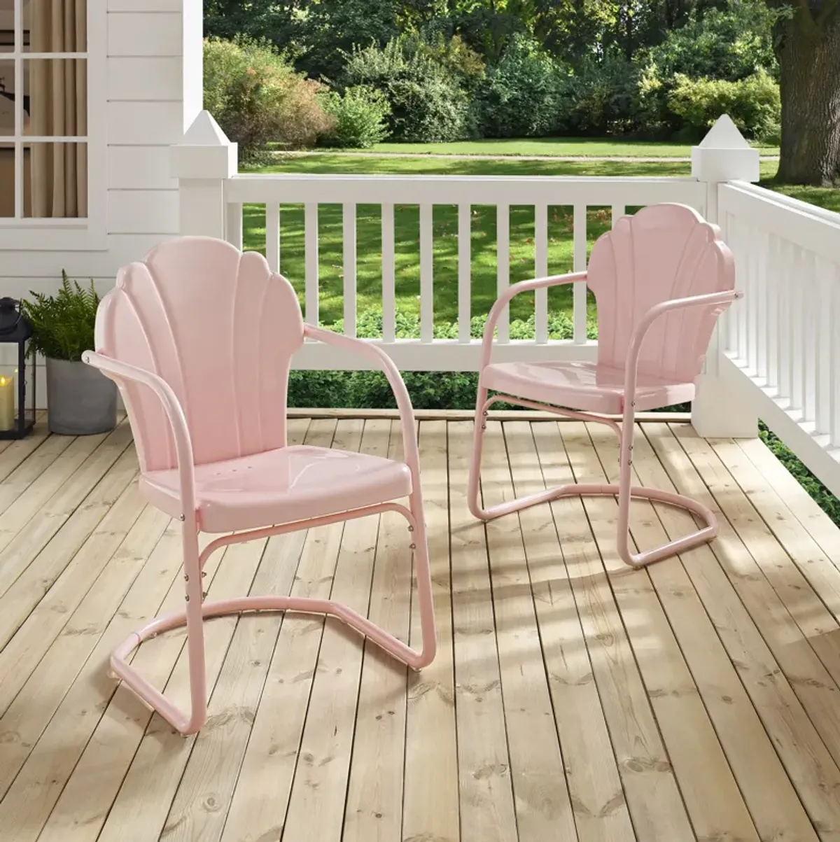 Petal Retro Set of 2 Outdoor Chairs - Pink