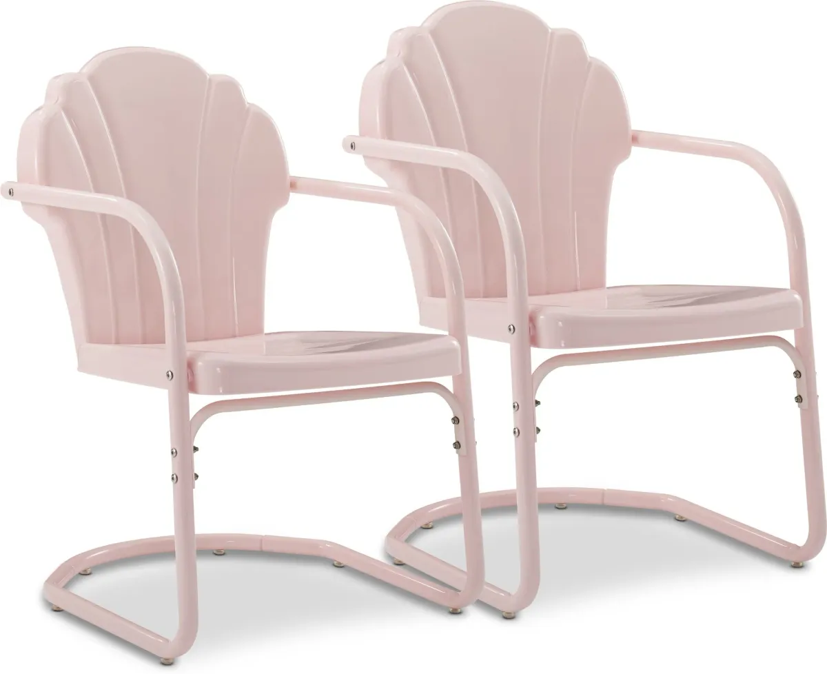 Petal Retro Set of 2 Outdoor Chairs - Pink