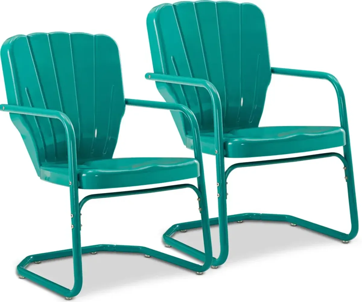 Jack Set of 2 Outdoor Chairs - Turquoise