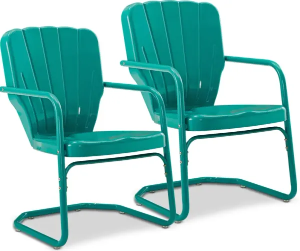 Petal Set of 2 Outdoor Chairs - Turquoise