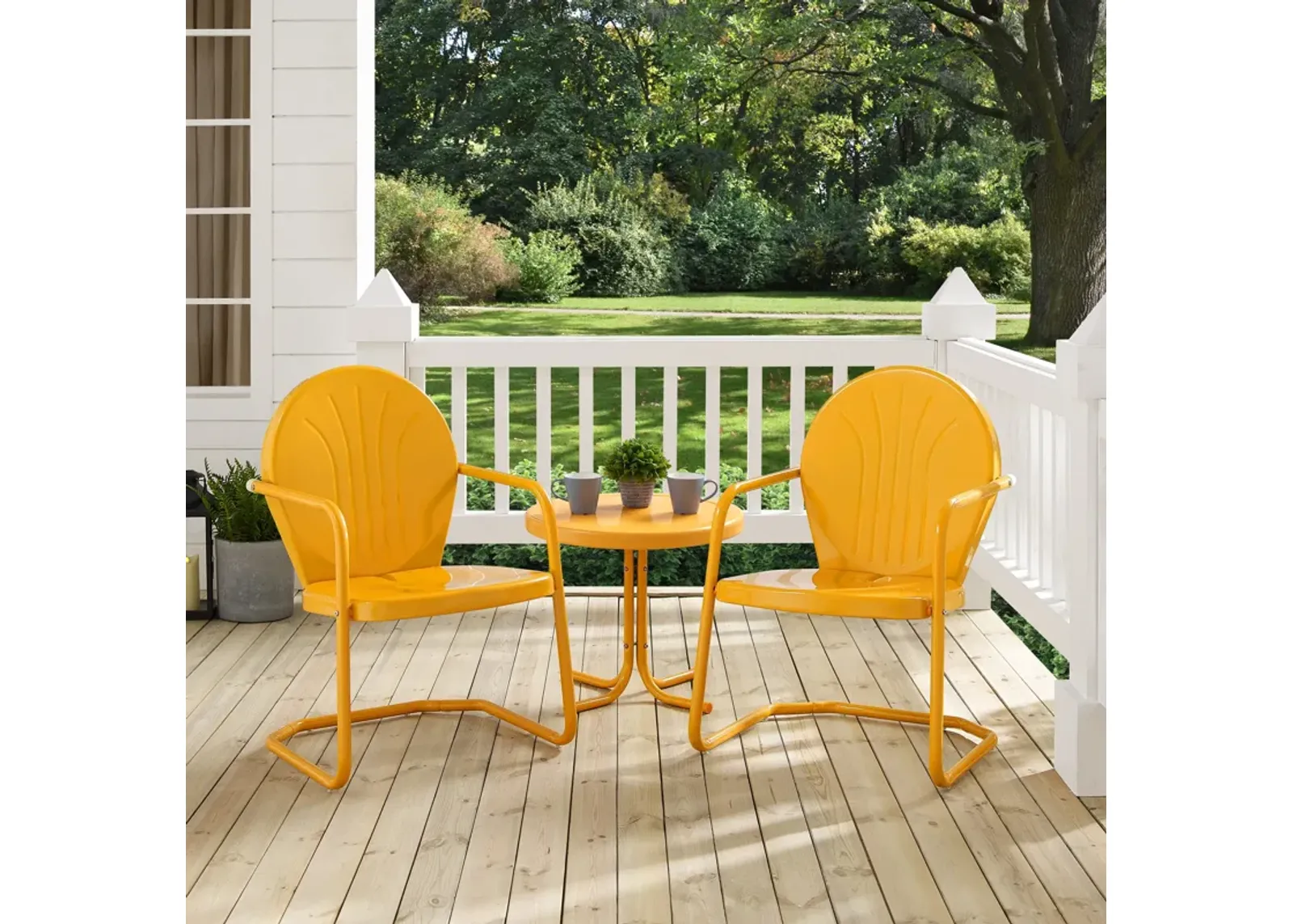 Kona Set of 2 Outdoor Chairs and Side Table - Tangerine