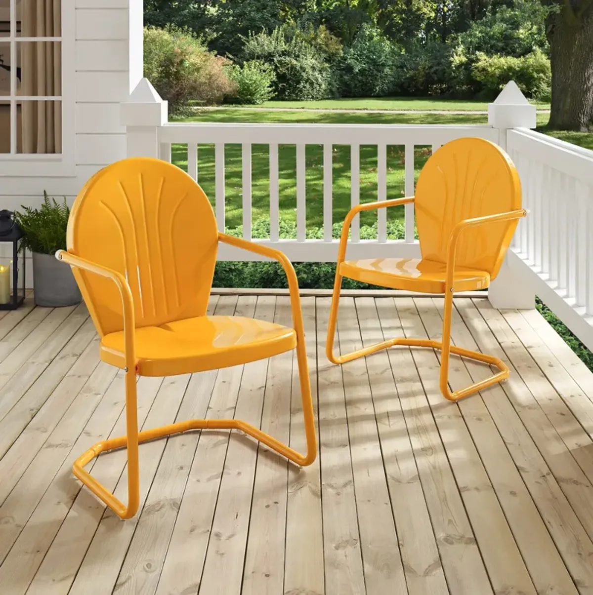 Kona Set of 2 Outdoor Chairs and Side Table - Tangerine