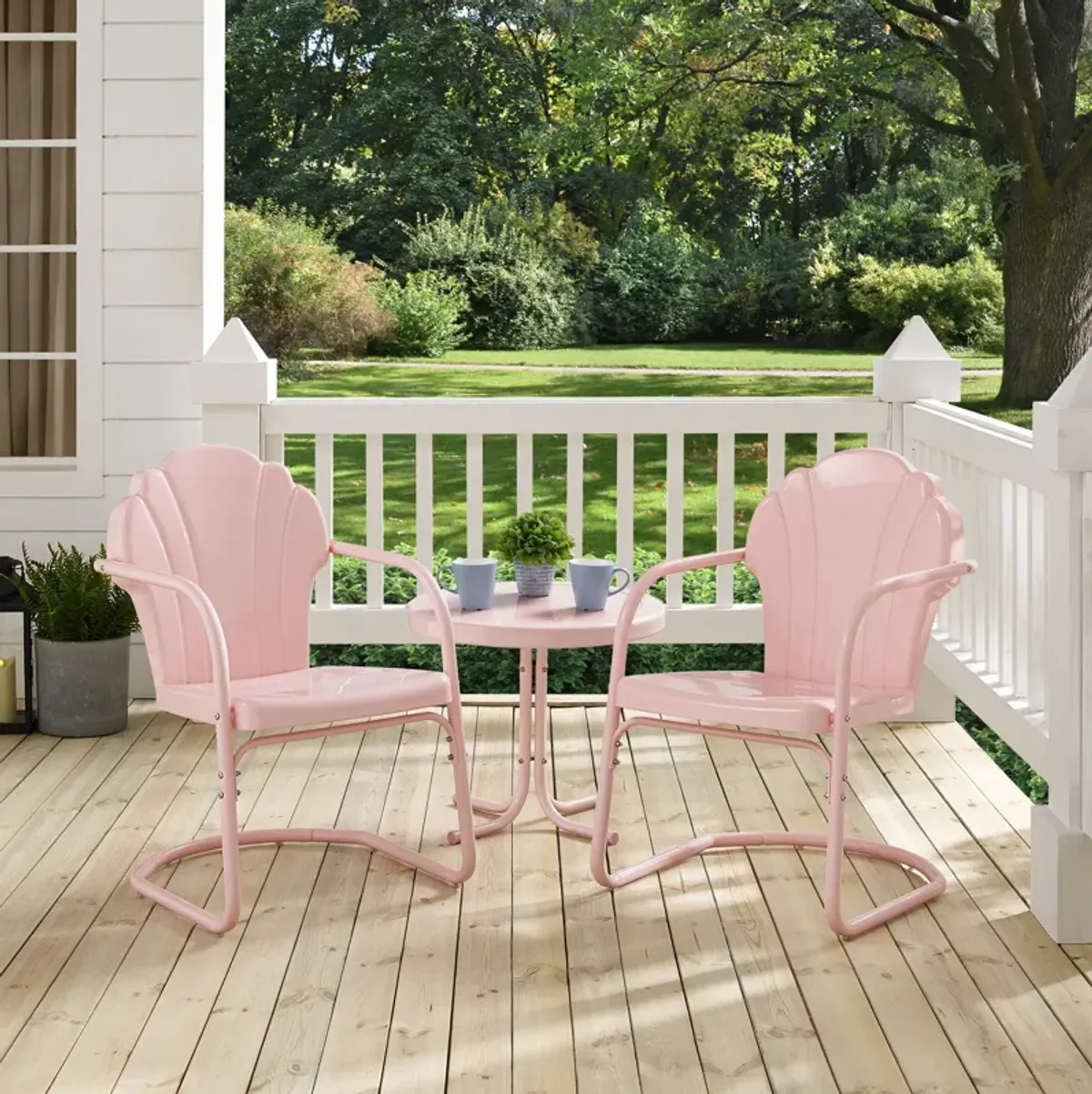 Petal Set of 2 Outdoor Chairs and Side Table - Pink