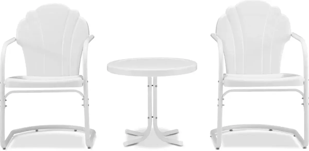 Petal Set of 2 Outdoor Chairs and Side Table - Alabaster White