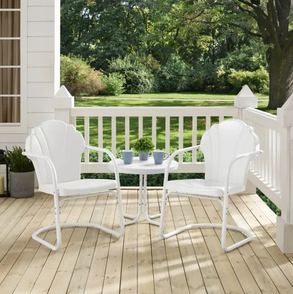 Tulip Set of 2 Outdoor Chairs and Side Table - Alabaster White