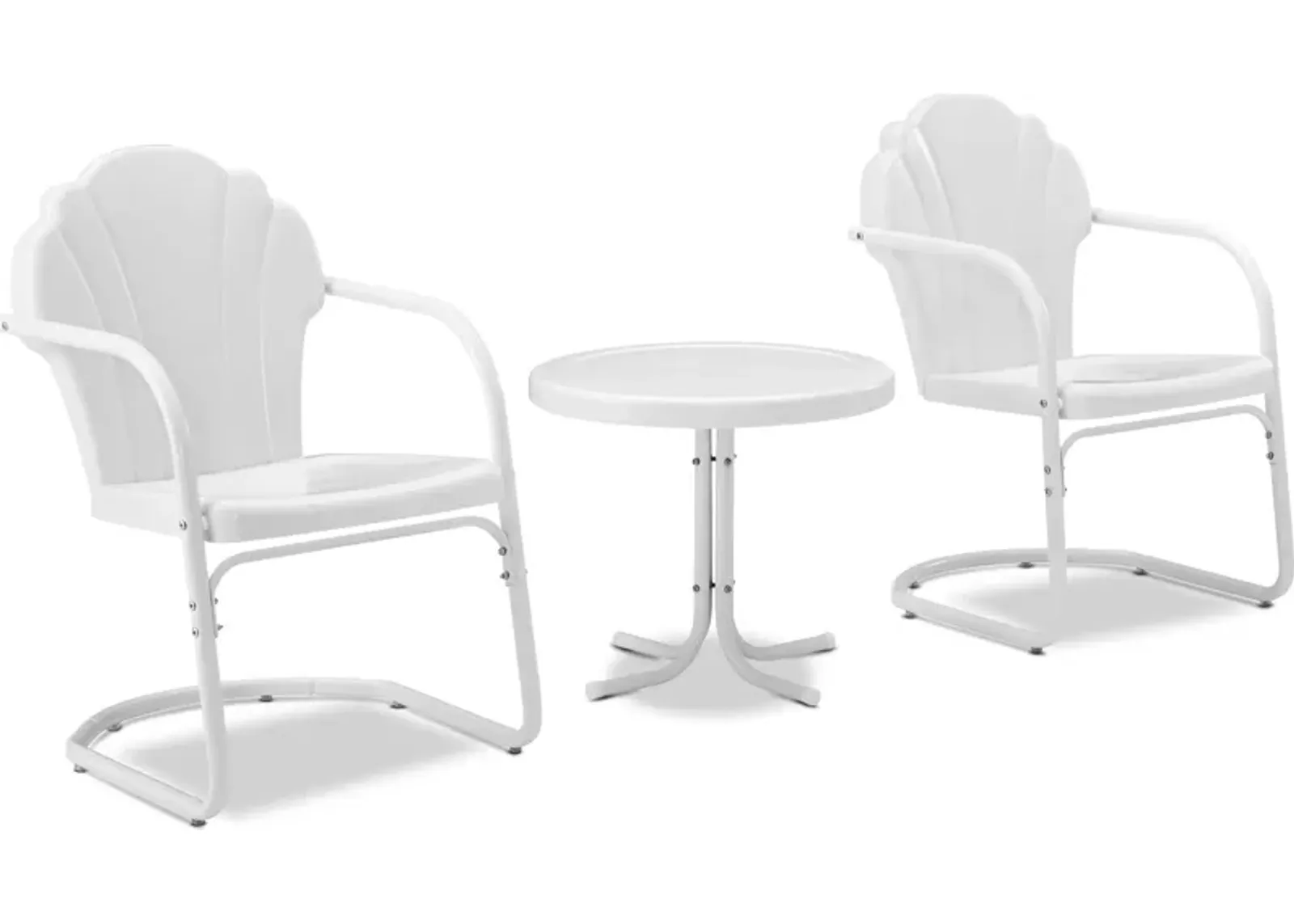 Petal Set of 2 Outdoor Chairs and Side Table - Alabaster White