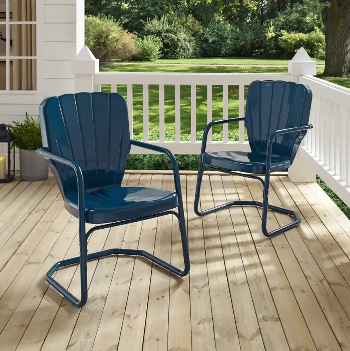 Jack Set of 2 Outdoor Chairs and Side Table - Navy