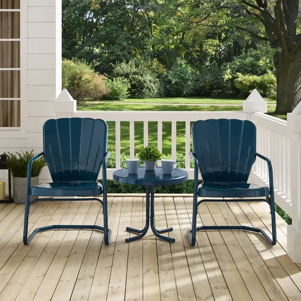 Jack Set of 2 Outdoor Chairs and Side Table - Navy