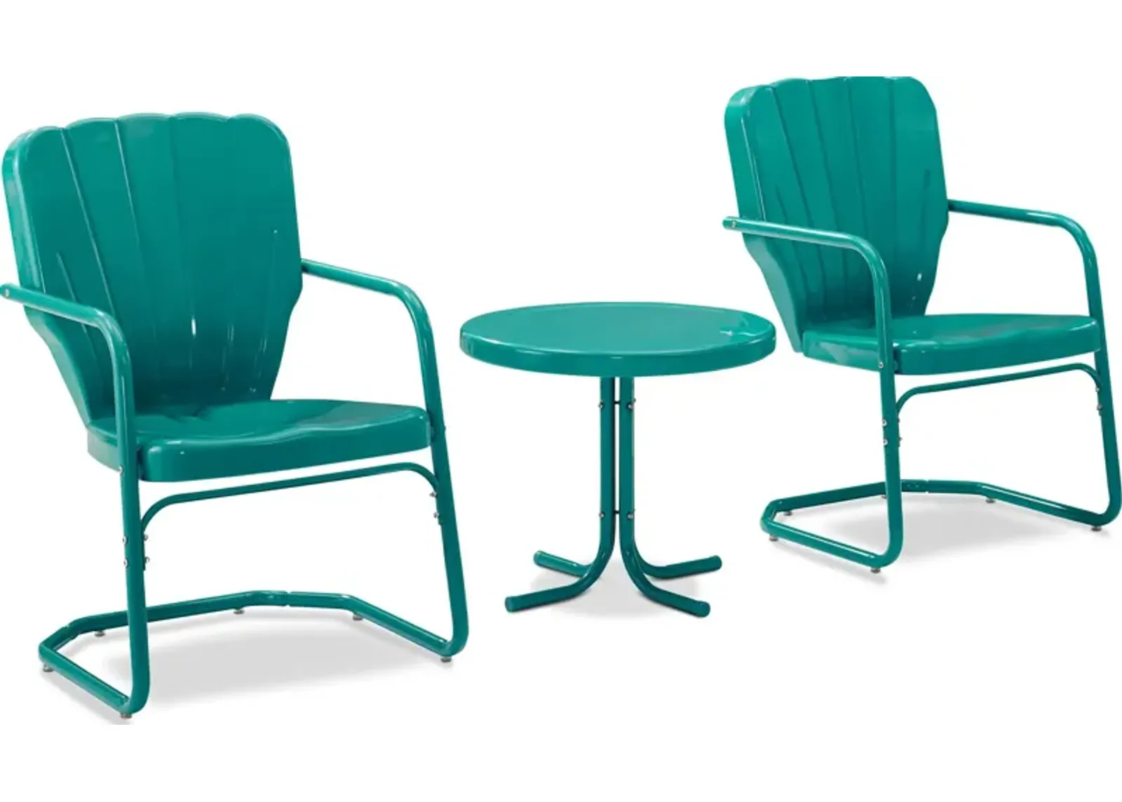 Jack Set of 2 Outdoor Chairs and Side Table - Turquoise