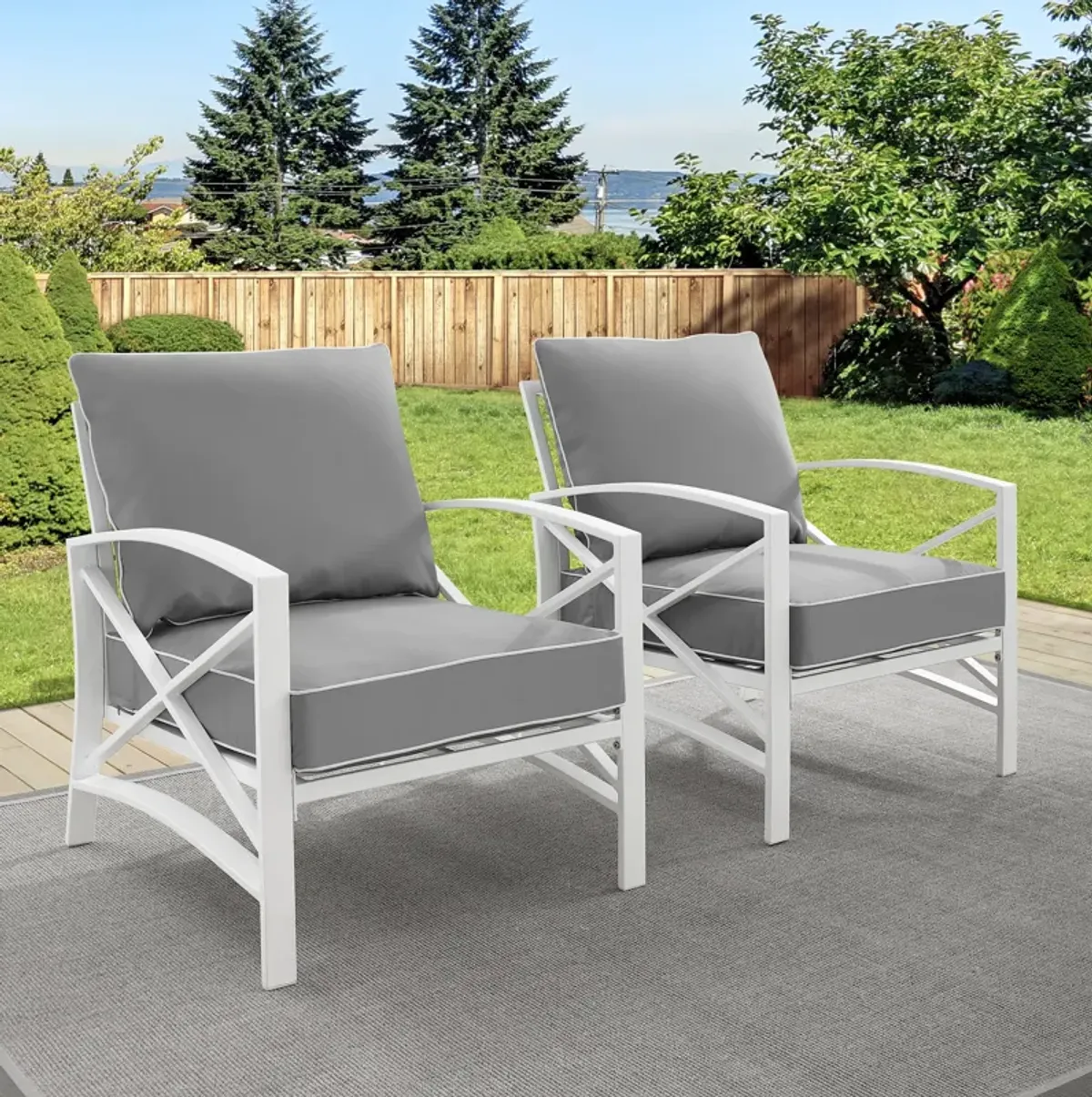 Clarion Set of 2 Outdoor Chairs - Gray