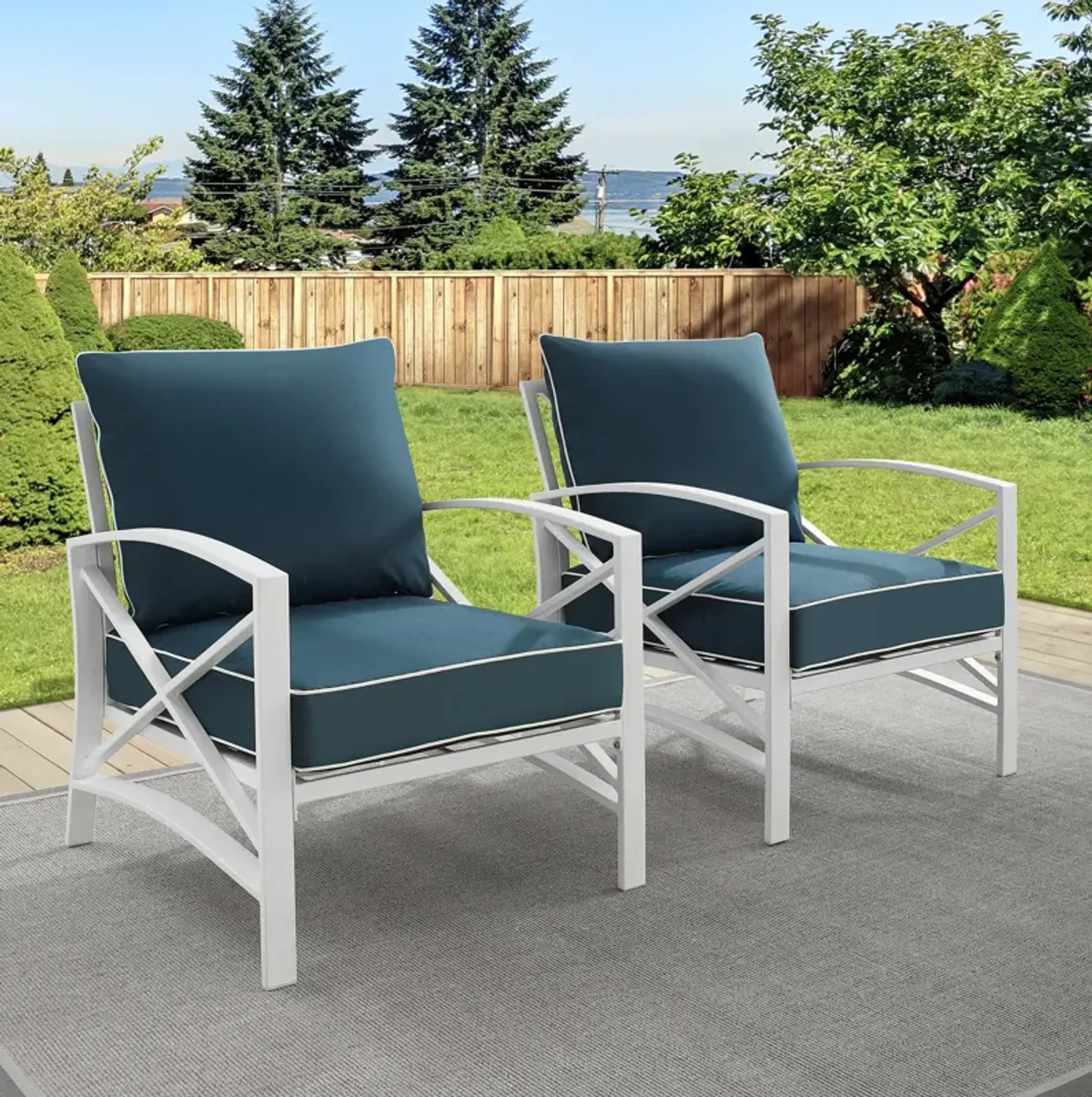 Clarion Set of 2 Outdoor Chairs - Navy