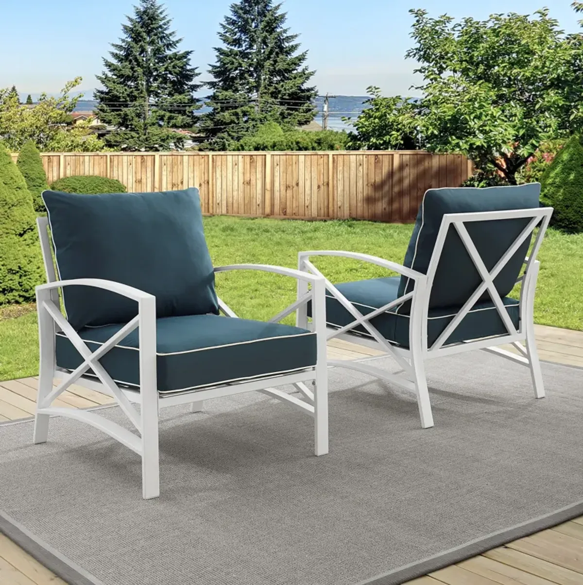 Clarion Set of 2 Outdoor Chairs - Navy