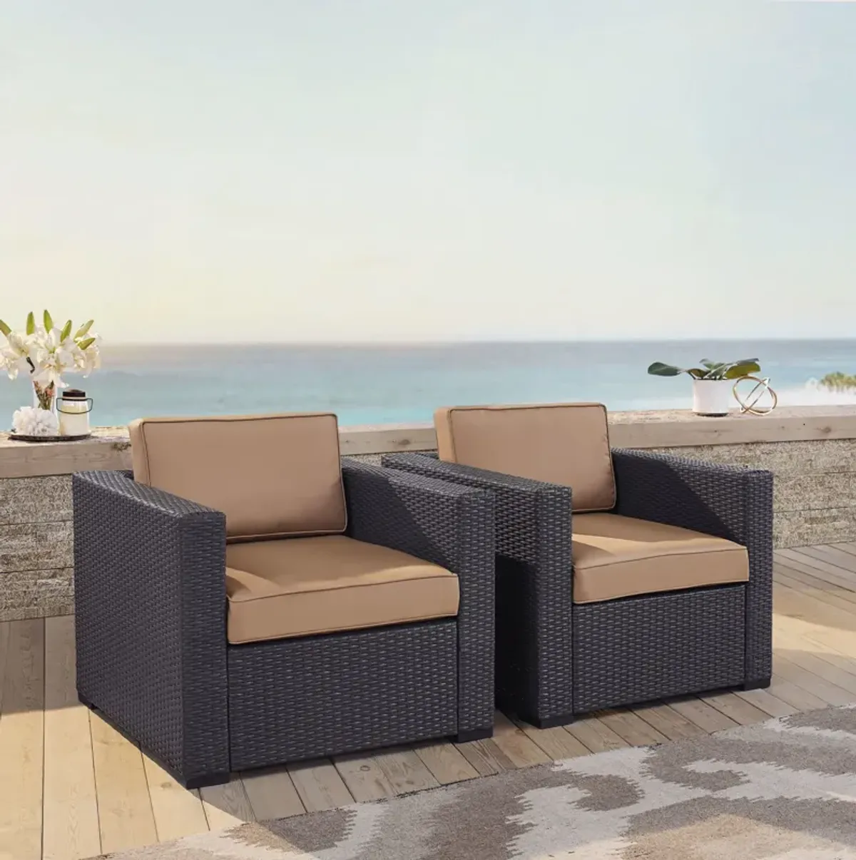 Isla Set of 2 Outdoor Chairs - Mocha