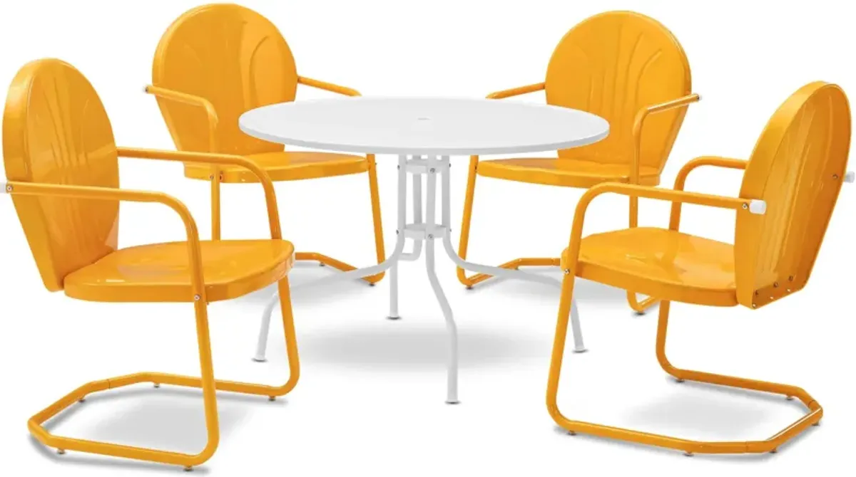 Kona 5-Piece Outdoor Dining Set - Tangerine