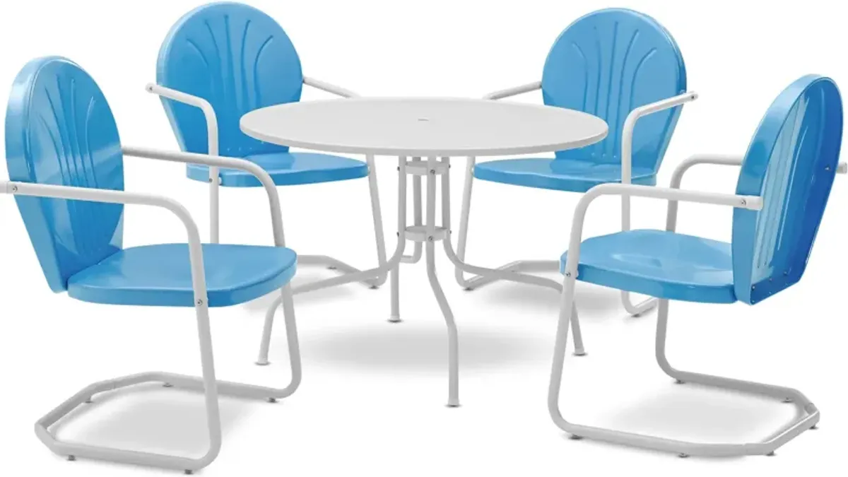 Kona 5-Piece Outdoor Dining Set - Sky Blue