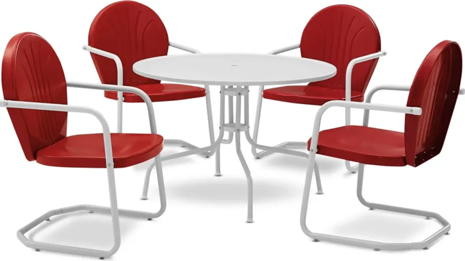 Kona 5-Piece Outdoor Dining Set - Bright Red