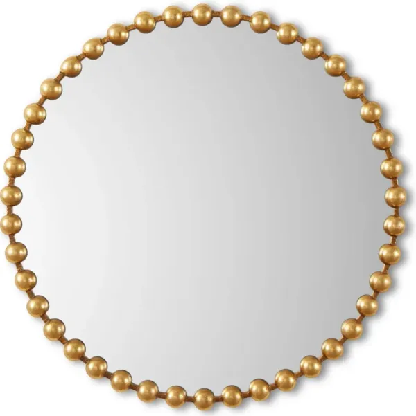 Button 36'' Round Wall Mirror - Gold